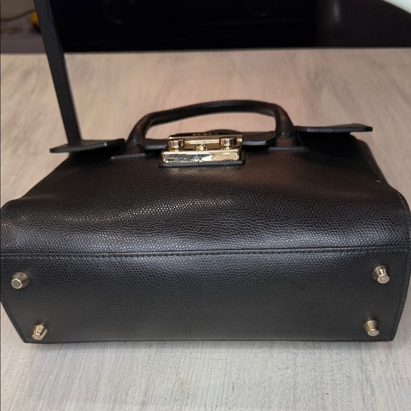 Furla Black Satchel with Gold Clasp - Picture 7 of 12